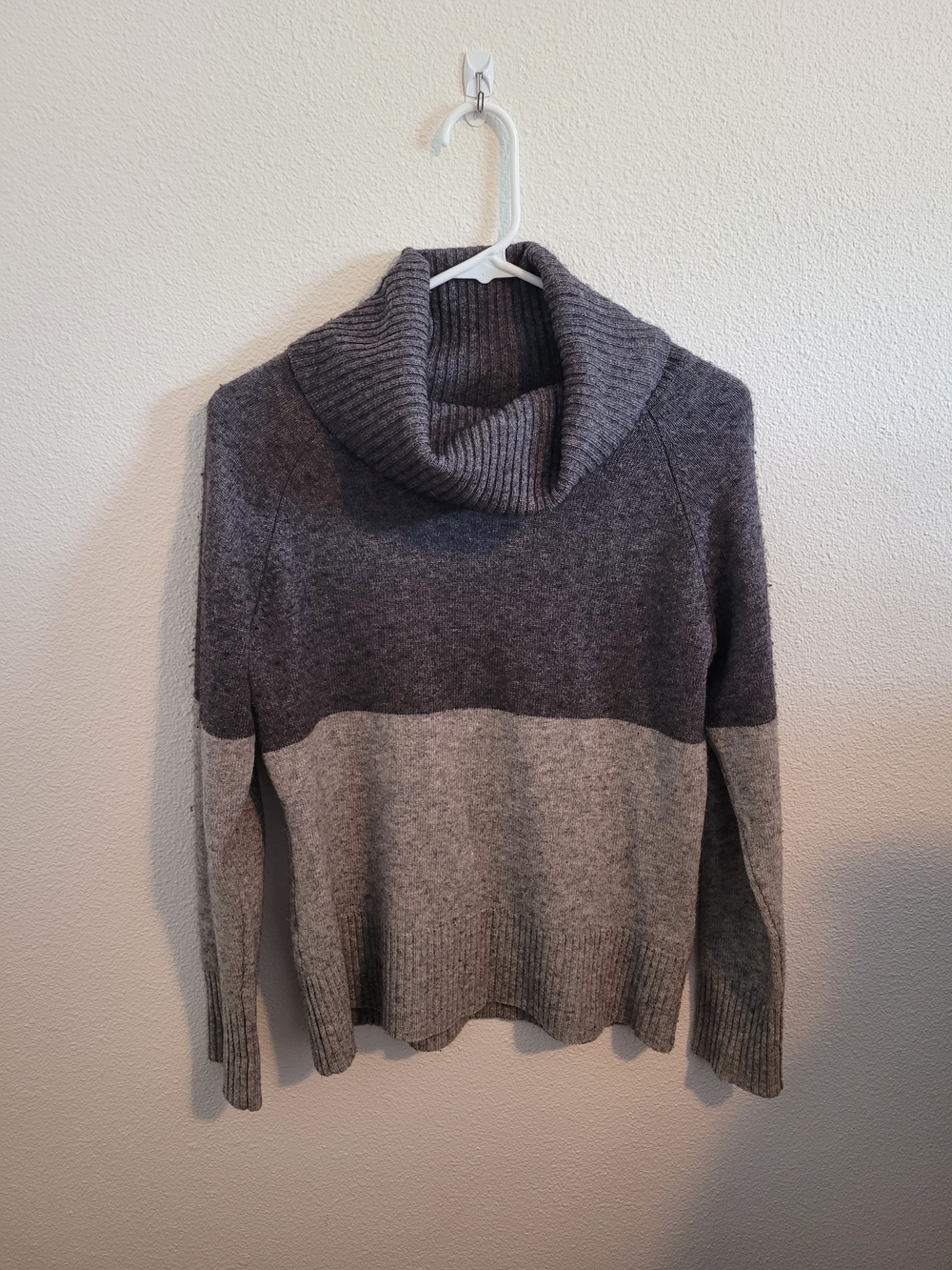 Only Mine Two-Tone Gray Cowl Neck Sweater #392